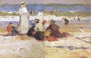 Edward Henry Potthast Prints At the beach Spain oil painting artist